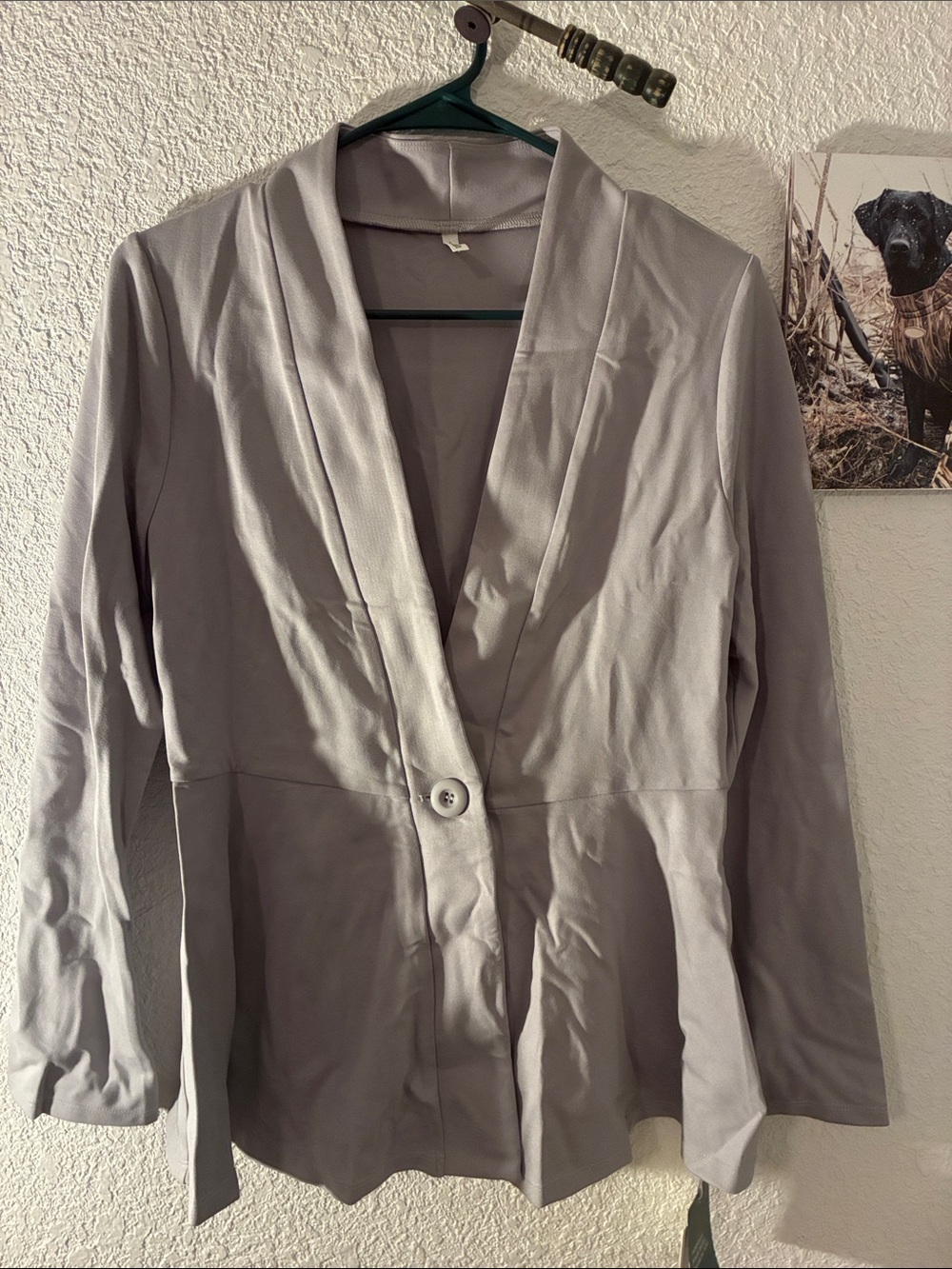 Halara Women's Light Gray Single-Button Blazer Jacket